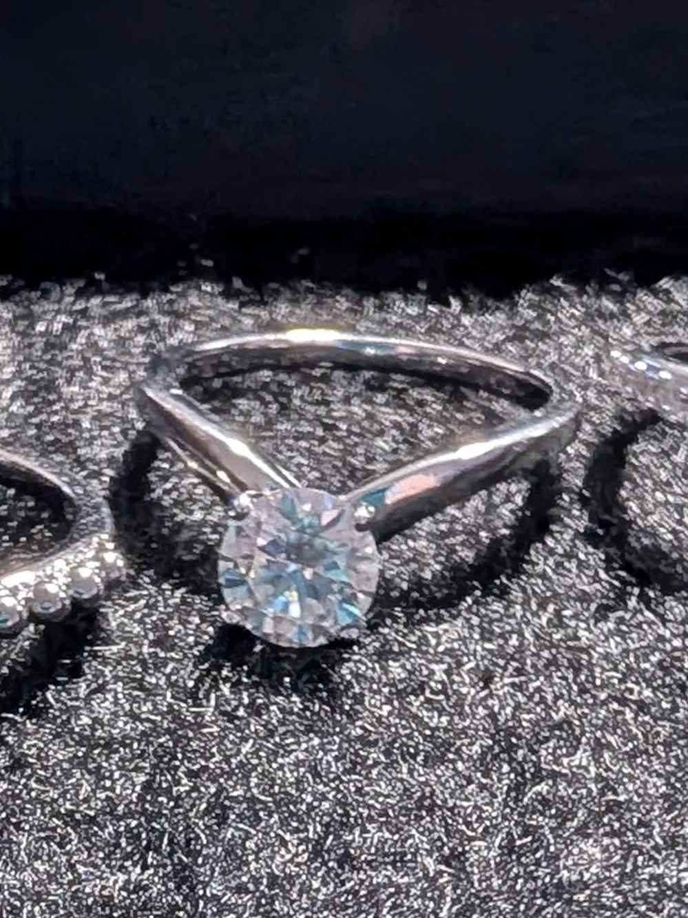 3-Piece Moissanite Ring, 1.26ctw diamond equivalent weight
